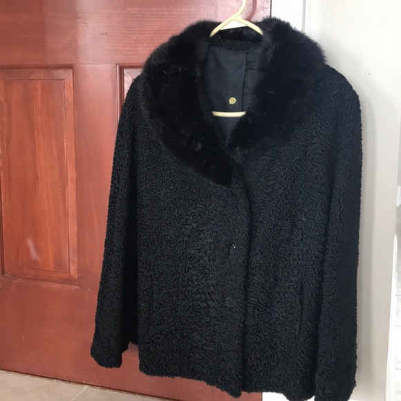 black lambswool coat